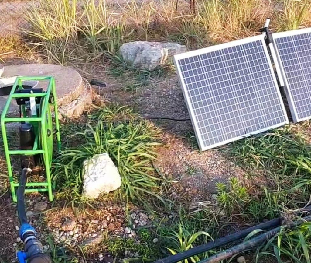 Dry season irrigation using solar panels